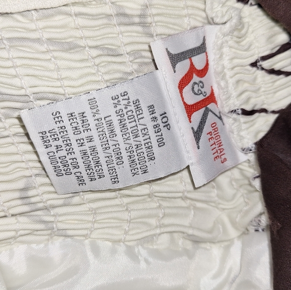 R & K ORIGINALS PETITE/ SIZE 10P/ brown and white floral design summer d… - Picture 3 of 12